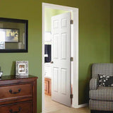 30 in. x 80 in. Right-Handed 6-Panel Textured Hollow Core White Primed Composite Single Prehung Interior Door