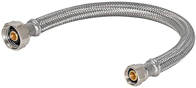 Eastman 3/8" Comp. x 1/2" FIP Braided Stainless Steel Faucet Connector (30" Length)