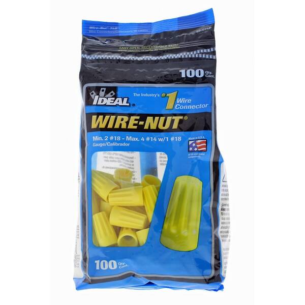 IDEAL 74B Yellow WIRE-NUT Wire Connectors (100 per Bag)