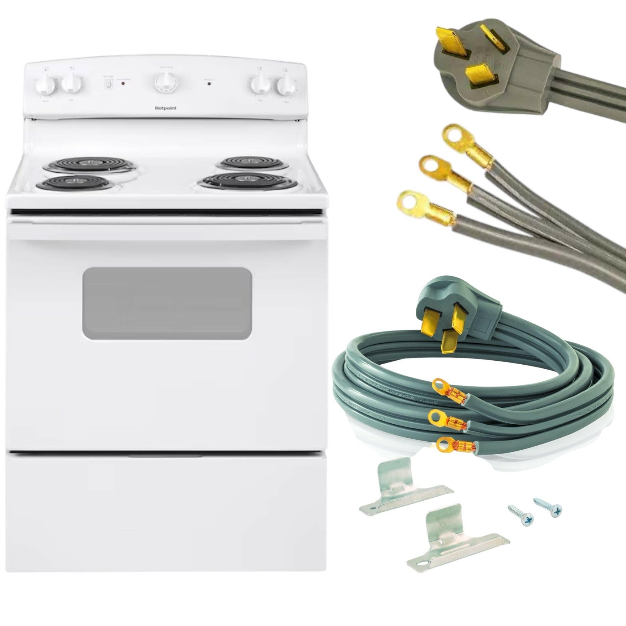 GE Electric White Range with 3-Prong Connector – Saber Sales
