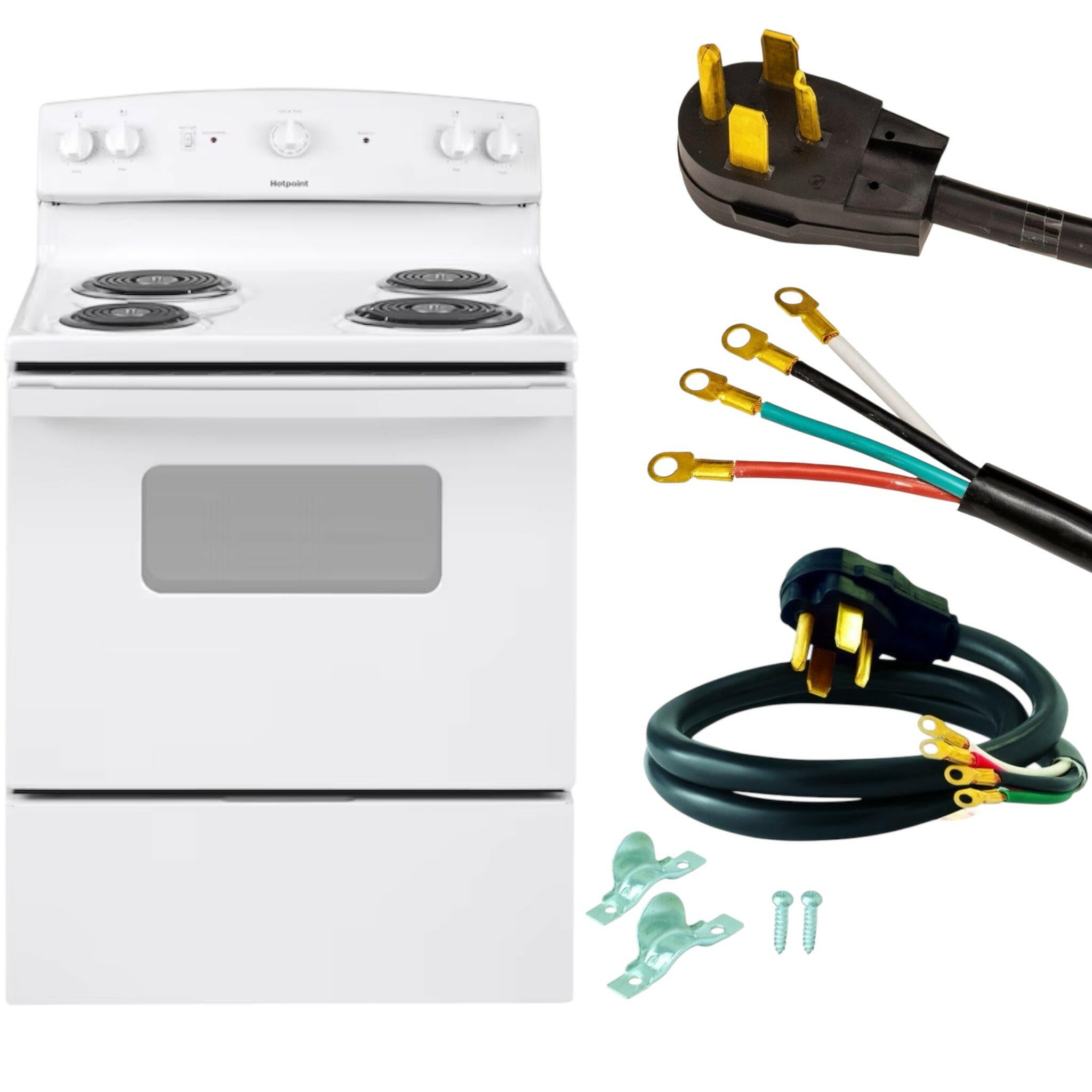 GE Electric White Range with 4-Prong Connector – Saber Sales