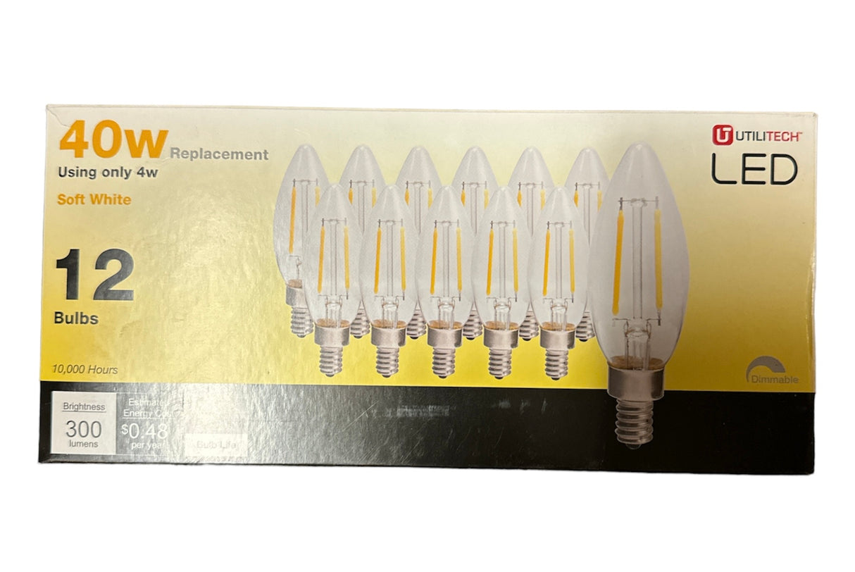 Bombillas LED Utilitech B10C de repuesto de 40 W (paquete de 12)
