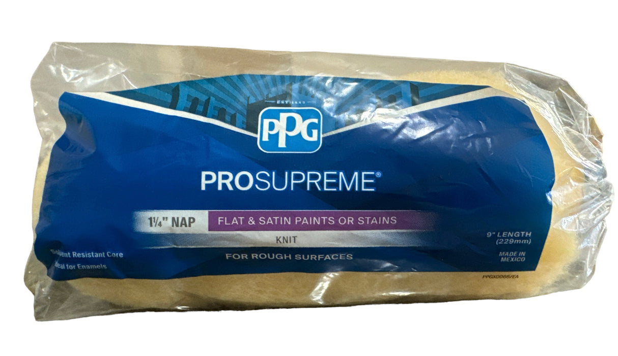 PPG Paints ProSupreme Cubierta para rodillo de pintura de punto NAP de 9" x 1-1/4"