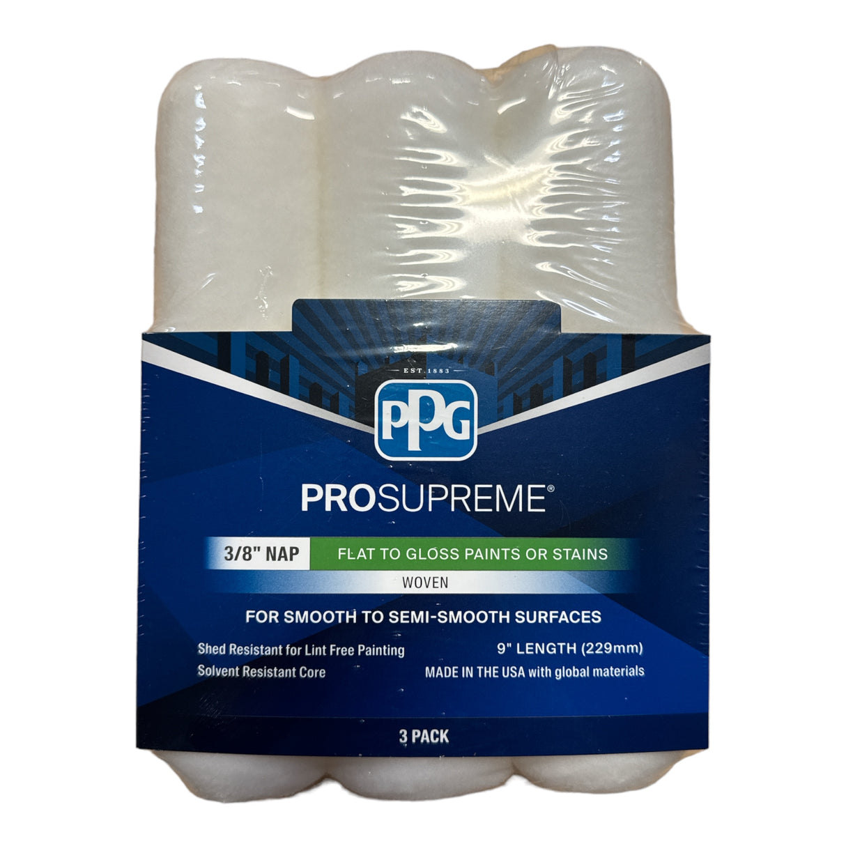 PPG ProSupreme Woven 3/8 in. NAP x 9 in. L Roller Cover (3-Pack)
