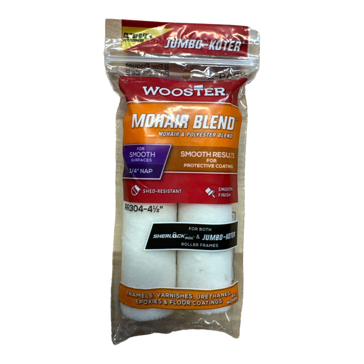Wooster Mohair & Polyester Blend 1/4 in. NAP x 4 in. L Roller Cover (2-Pack)