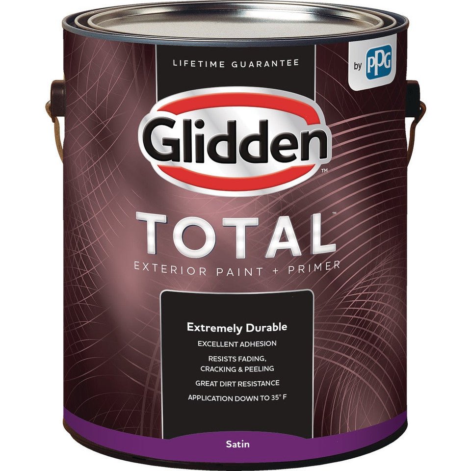 Pintura exterior + imprimador Glidden® Total™ (satinado, base de tono medio)