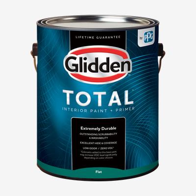 Pintura para interiores + imprimador Glidden® Total™ (base plana, de tono medio)