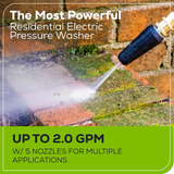 Lavadora a presión eléctrica de agua fría Greenworks Pro 3000 PSI 2 galones