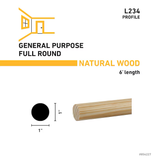 RELIABILT 1-in x 6-ft Unfinished Pine Full Round Moulding