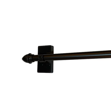 Project Source 16-in to 28-in Bronze Steel Magnetic Curtain Rod with Finials