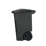 Toter 48-Gallons Black Plastic Wheeled Trash Can with Lid Outdoor