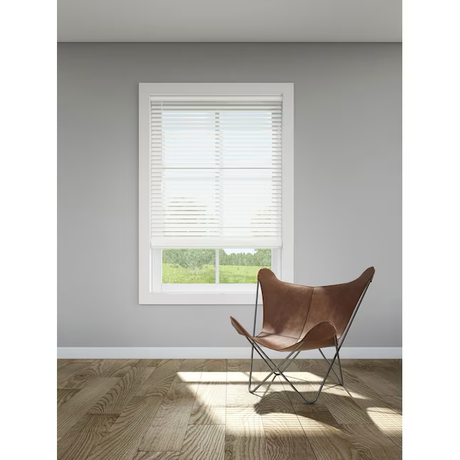 LEVOLOR Trim+Go 2-in Slat Width 35-in x 64-in Cordless White Faux Wood Room Darkening Horizontal Blinds
