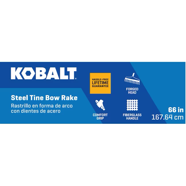 Kobalt 60-in L Fiberglass-Handle Steel Garden Rake