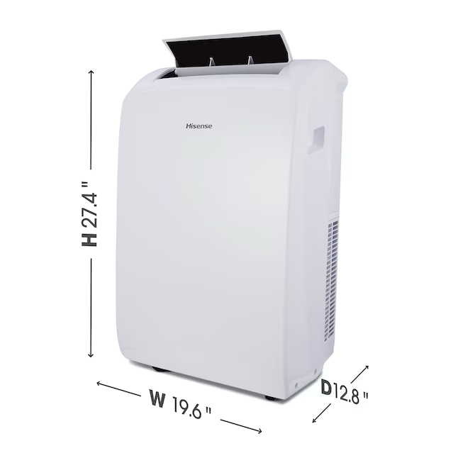 Hisense 7000-BTU DOE (115 voltios) Aire acondicionado portátil con ventilación, color blanco, habilitado para Wi-Fi y control remoto, enfría 299 pies cuadrados