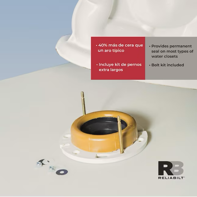 RELIABILT Jumbo Reinforced 4.9-in Brown Wax Jumbo Toilet Wax Ring with Bolts