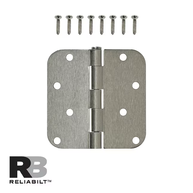 RELIABILT 4-in H x 5/8-in Radius Satin Nickel Mortise Interior Door Hinge
