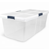 Project Source X-large 25-Gallons (100-Quart) Clear, White Tote with Latching Lid