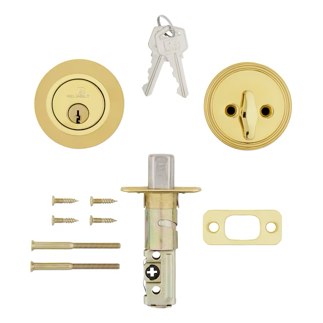 RELIABILT Polished Brass Single Cylinder Deadbolt
