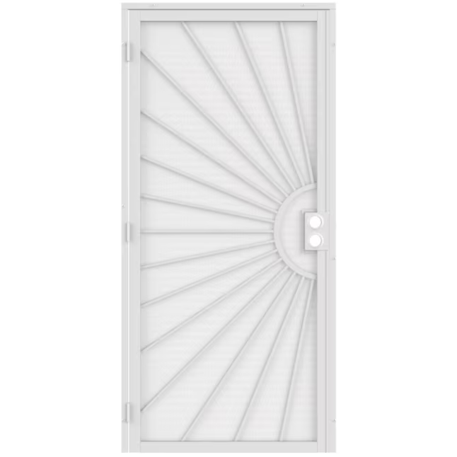 RELIABILT Sunset 36-in x 81-in White Steel Surface Mount Security Door with White Screen