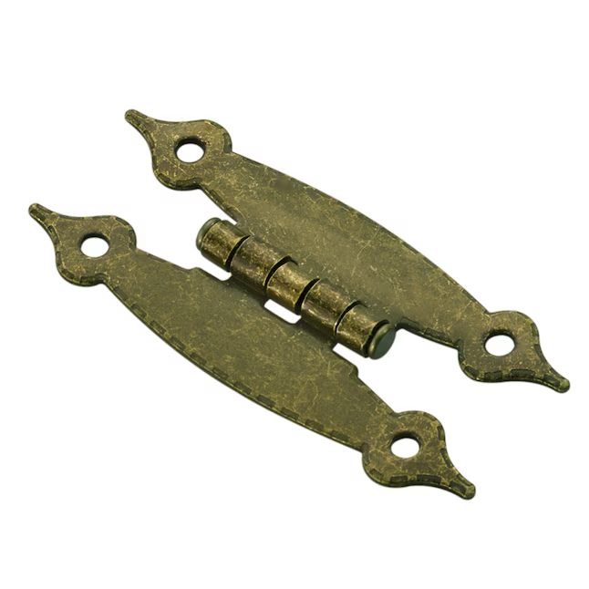 RELIABILT 180-Degree Flush Surface Aged Brass Cabinet Hinge, 1 Pair (2-Pieces)