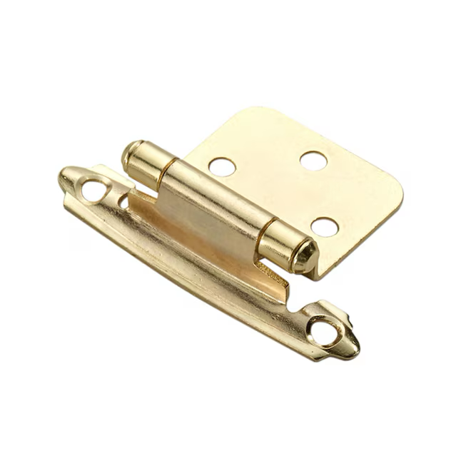 RELIABILT 200-Degree Adjustable Overlay Surface Self-closing Satin Brass Cabinet Hinge, 5 Pairs (10-Pieces)