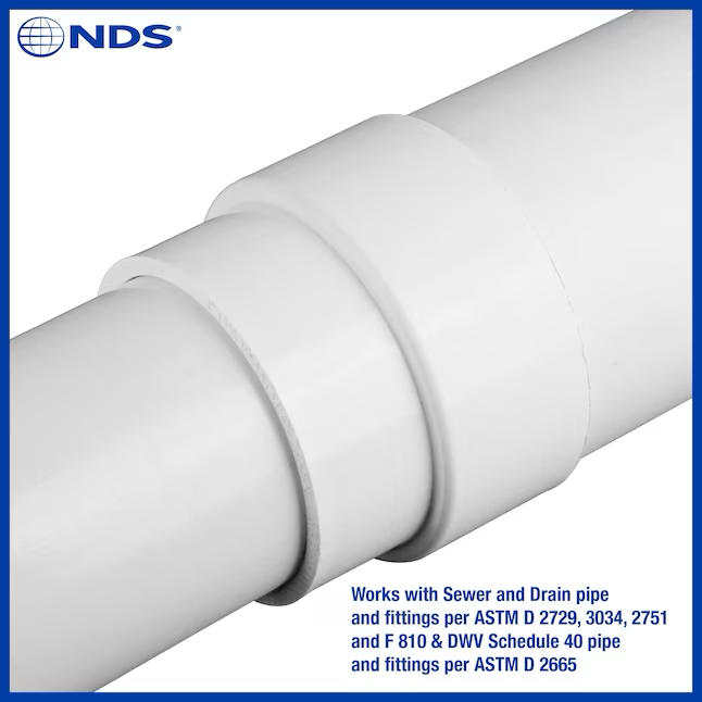 Adaptador NDS de PVC para alcantarillado y drenaje X DWV de 4 pulgadas