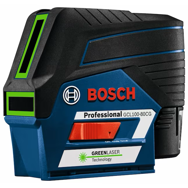 Nivel láser de líneas cruzadas autonivelante para interiores y exteriores Bosch, color verde, 165 pies