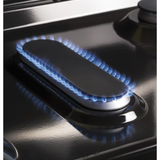 Estufa de gas natural independiente GE de 30 pulgadas, 5 quemadores y 5 pies cúbicos (negro)