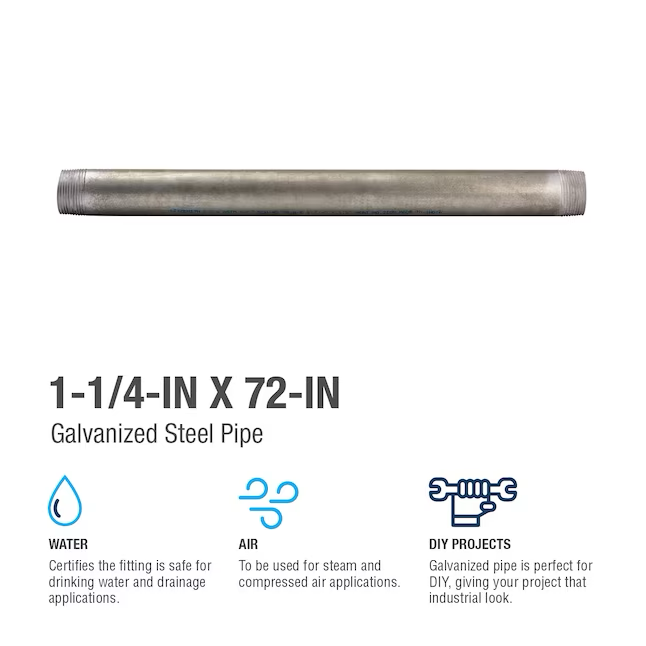 Southland 1-1/4-in x 72-in Galvanized Pipe