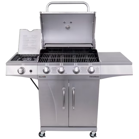 Char-Broil Performance Series Silver 4-Burner Liquid Propane Gas Grill with 1 Side Burner
