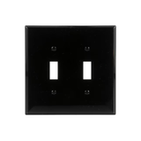 Eaton 2-Gang Midsize Black Polycarbonate Indoor Toggle Wall Plate