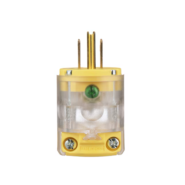 Eaton 15-Amp 125-Volt NEMA 5-15 3-wire General-duty Straight Plug, Yellow