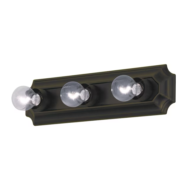 Project Source Luz de tocador tradicional LED de bronce con 3 luces de 18,07 pulgadas 