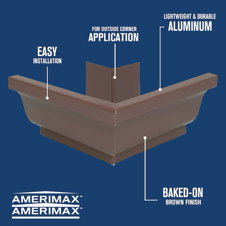 Amerimax 5-in x 7.5-in Brown K Style Gutter Outside Corner