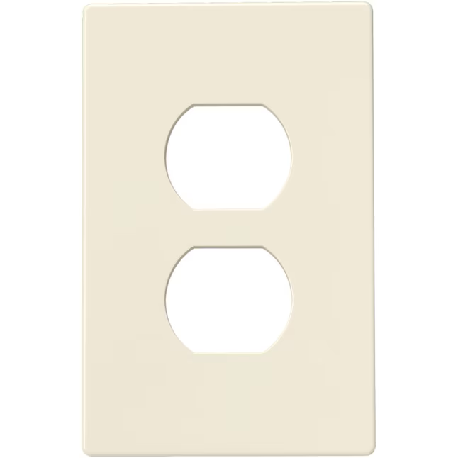 Eaton 1-Gang Midsize Light Almond Polycarbonate Indoor Duplex Wall Plate