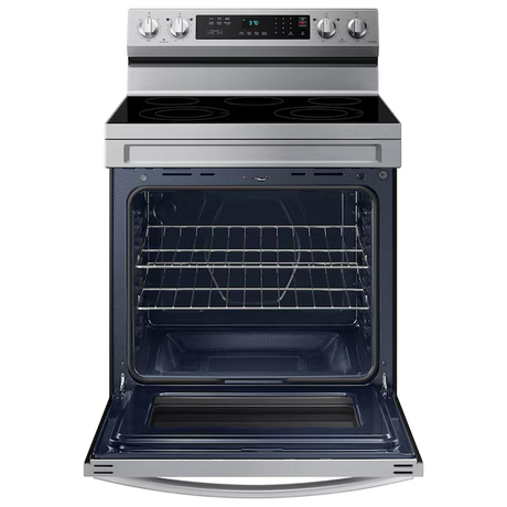 Samsung 30-in Glass Top 5 Burners 6.3-cu ft Self-Cleaning Freestanding Smart Electric Range (Stainless Steel)