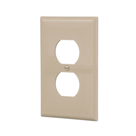 Placa de pared dúplex para interiores Eaton, tamaño mediano, de policarbonato color marfil, 1 unidad (paquete de 10)