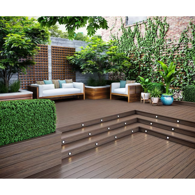 Deckorators Tropics Tabla de terraza compuesta ranurada Hana Brown de 16 pies