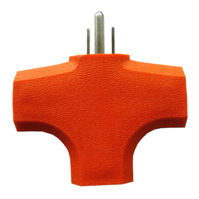 Project Source Adapter 15-Amp 3-wire Grounding Single To Triple Orange Basic Standard Adapter