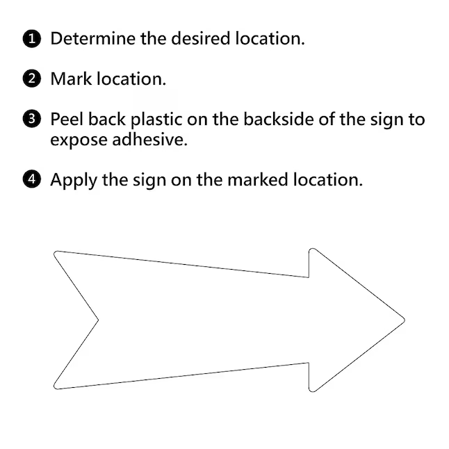 RELIABILT Direction Arrow 8-in x 23-in Plastic Information Display Sign