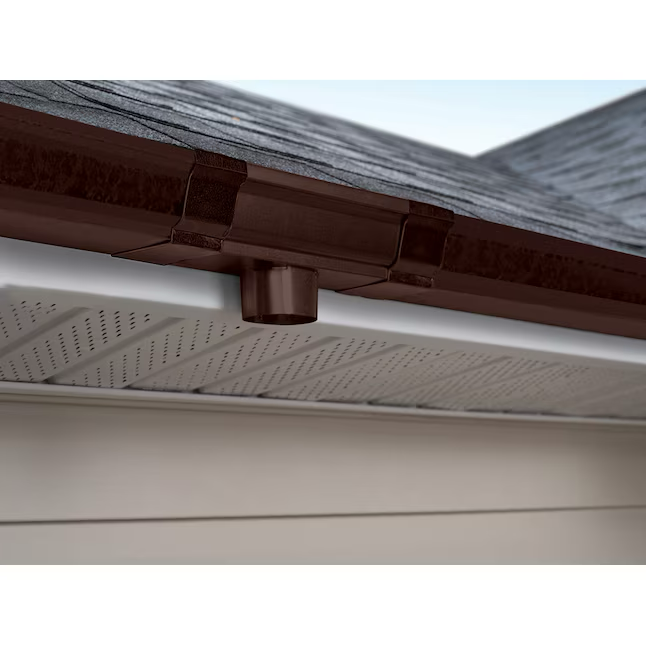 Amerimax 5-in x 10-in Brown K Style Gutter End with Drop