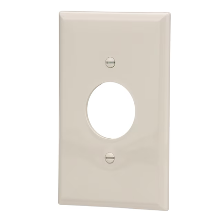 Eaton 1-Gang Midsize Light Almond Polycarbonate Indoor Round Wall Plate