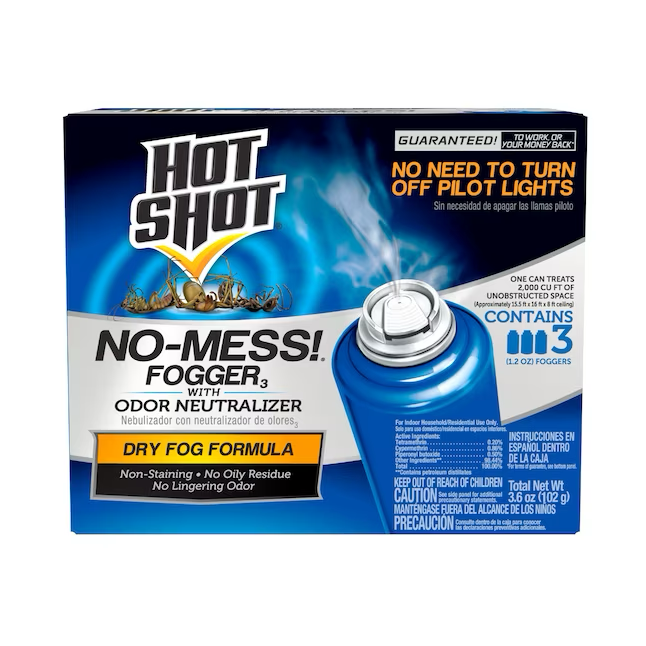 Hot Shot No-Mess con neutralizador de olores, nebulizador asesino de insectos de 1.2 oz (paquete de 3)