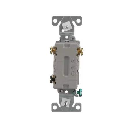 Eaton Interruptor de luz de palanca de 3 vías, 15 amperios, color blanco