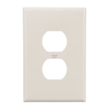 Eaton 1-Gang Jumbo Size Light Almond Plastic Indoor Duplex Wall Plate