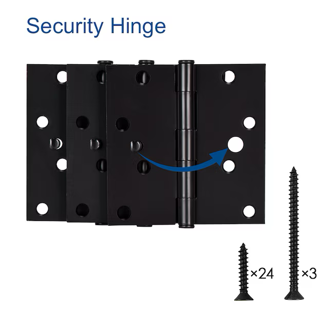 RELIABILT 4-in H x Square Oil-Rubbed Bronze Security Interior Door Hinge (3-Pack)