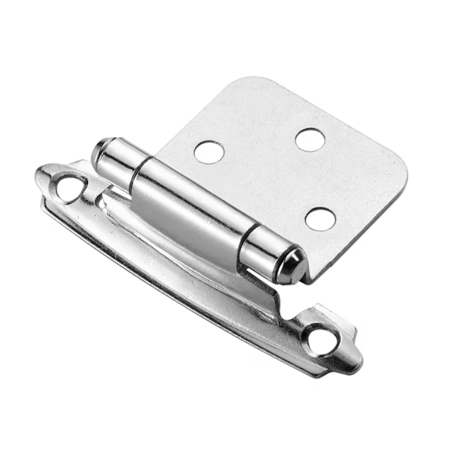 RELIABILT 200-Degree Adjustable Overlay Surface Self-closing Chrome Plated Cabinet Hinge, 1 Pair (2-Pieces)