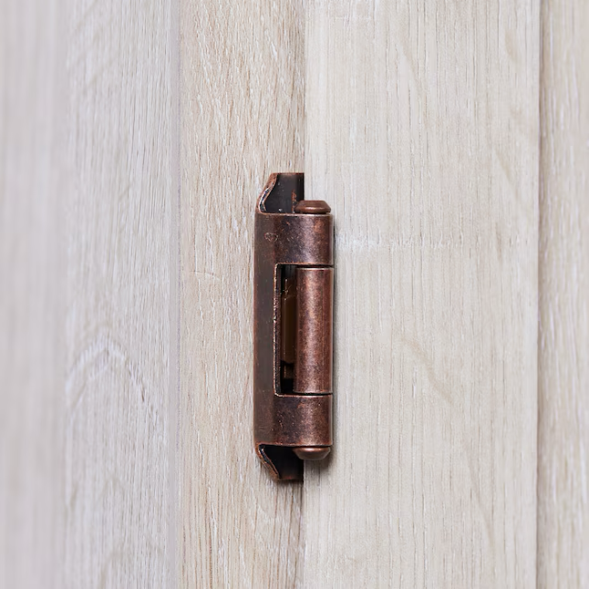 RELIABILT 200-Degree 1/2-in Overlay 1/2-in Inset Semi-wrap Surface Self-closing Aged Bronze Cabinet Hinge, 1 Pair (2-Pieces)