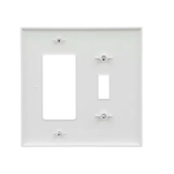 Placa de pared decorativa/de palanca para interiores de policarbonato blanco de tamaño mediano de 2 unidades Eaton