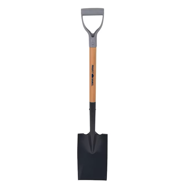 Project Source 20-in Wood D-Handle Garden Spade